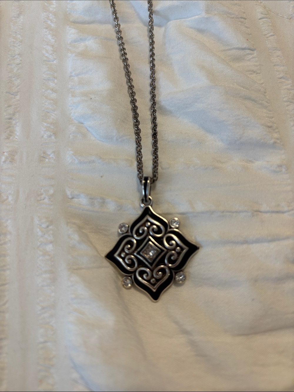 Brighton Alcazar Black and Silver Pendant Necklace